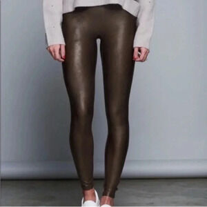 Spanx Women Faux Leather Pull On Stretch High Rise Legging